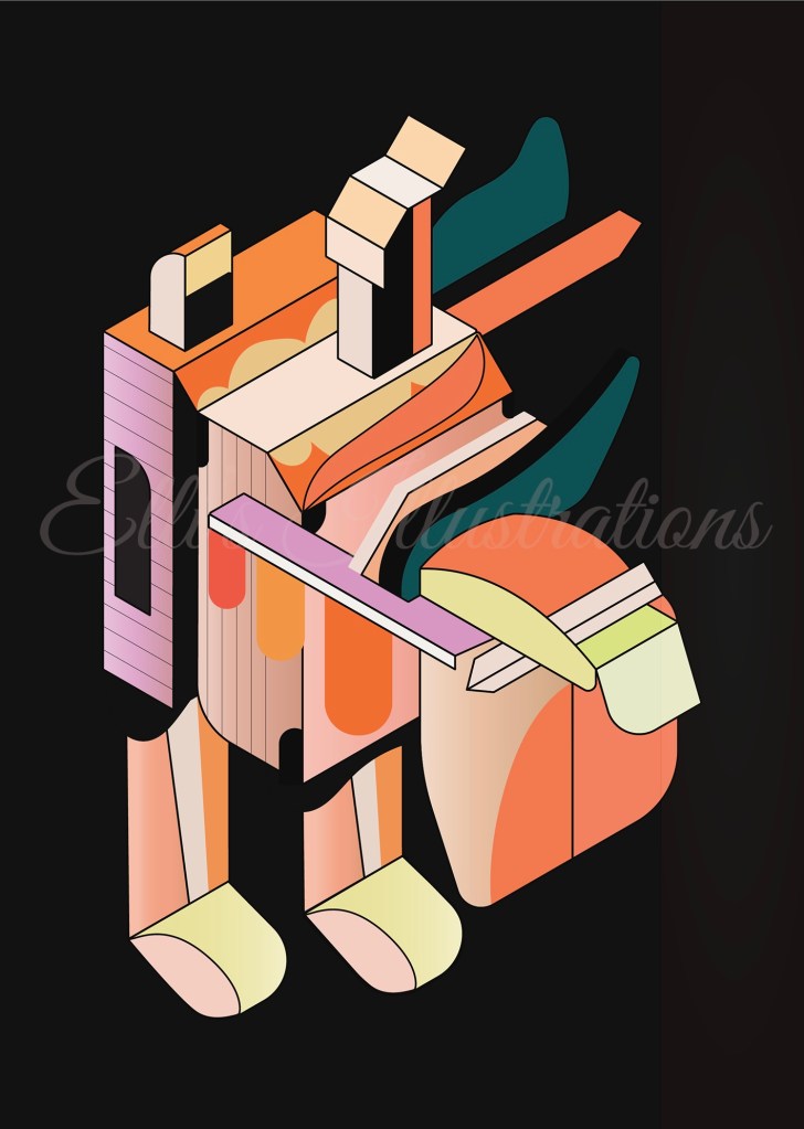 Illustrations, lifestyle, futuristic, imaginative, characters. 